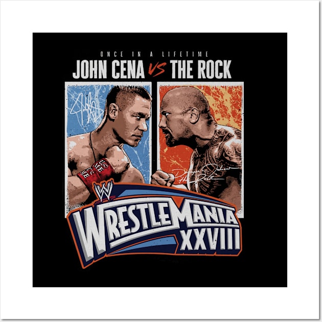 John Cena Vs. The Rock Match WrestleMania 28 Wall Art by MunMun_Design